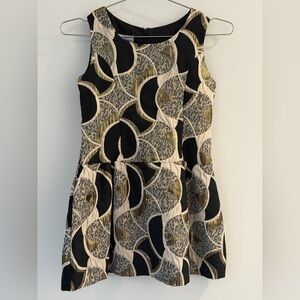Pippa & Julie Black, Cream & Olive Abstract Sleeveless Dress
